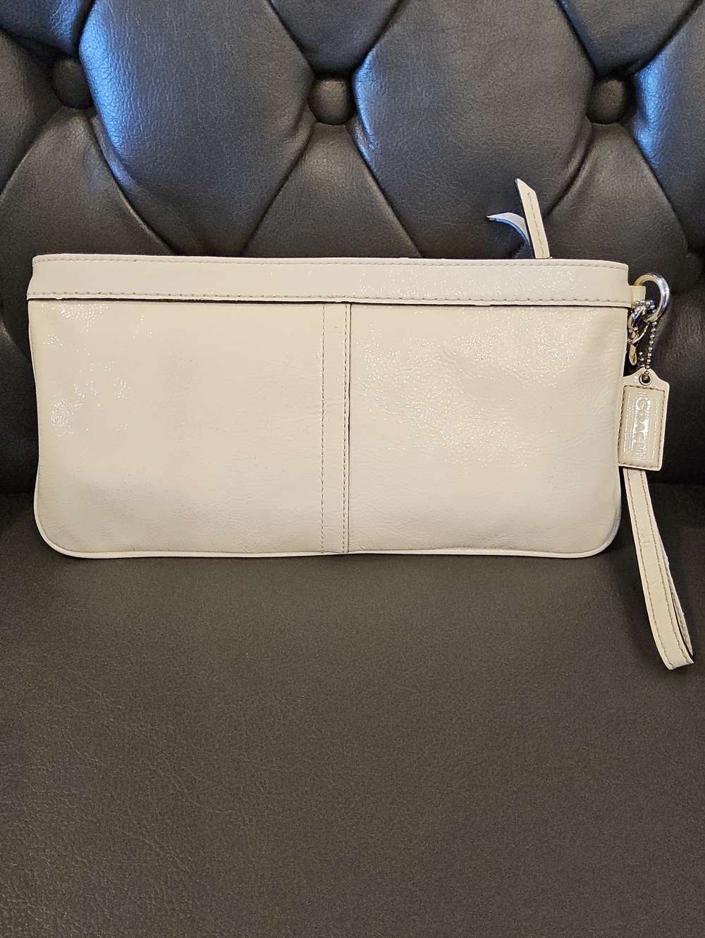 Coach Cream Wristlet Clutch